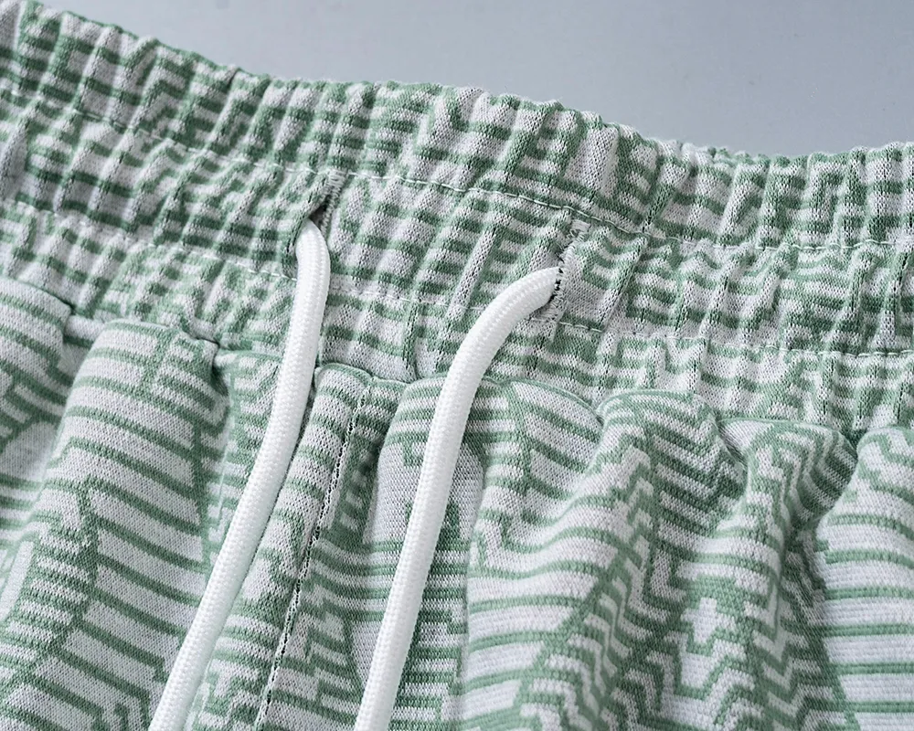 29112# New Arrival casual shorts from the official website for spring and summer 2026. The knitted jacquard fabric is handsome, the fabric is comfortable, the workmanship is rigorous, and the stitching is neat. Good upper body effect·Sizes M-3XL Light Green